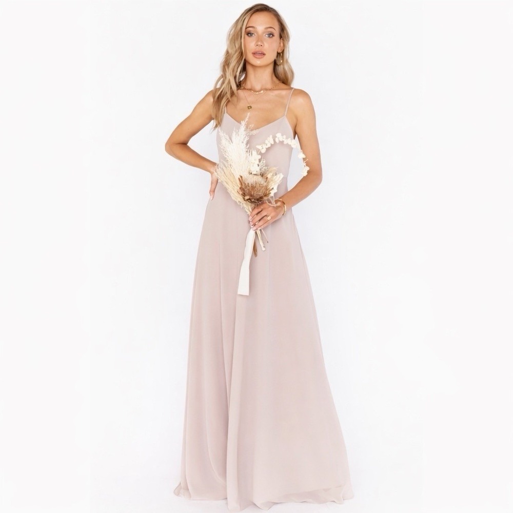 Show Me Your Mumu Faith Maxi‎ Dress Blush Pink Chiffon Bridesmaid XL